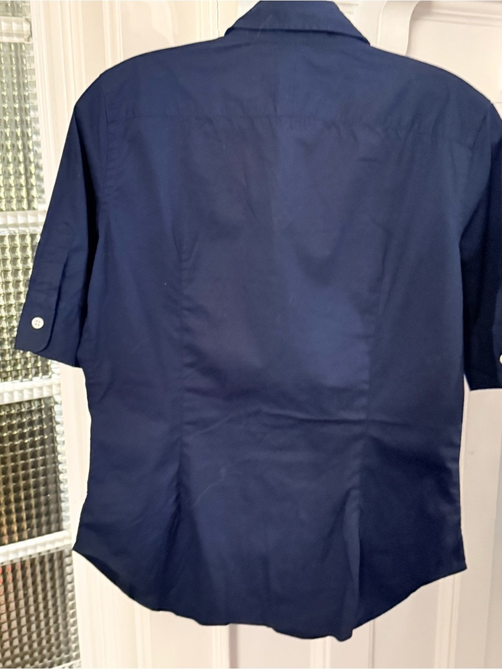 Ralph Lauren Sport Women’s Navy Blue Button Down Short S/S Pony Logo Sz 10 EUC - Picture 4 of 10